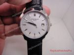 Replica Patek Philippe White Dial Black Leather Strap Watch For Sale 